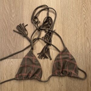 Acacia Swimwear Brown and Pink Bikini Top